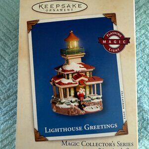 2002 Hallmark Keepsake Lighthouse Greetings Magic Collector's Series Ornament
